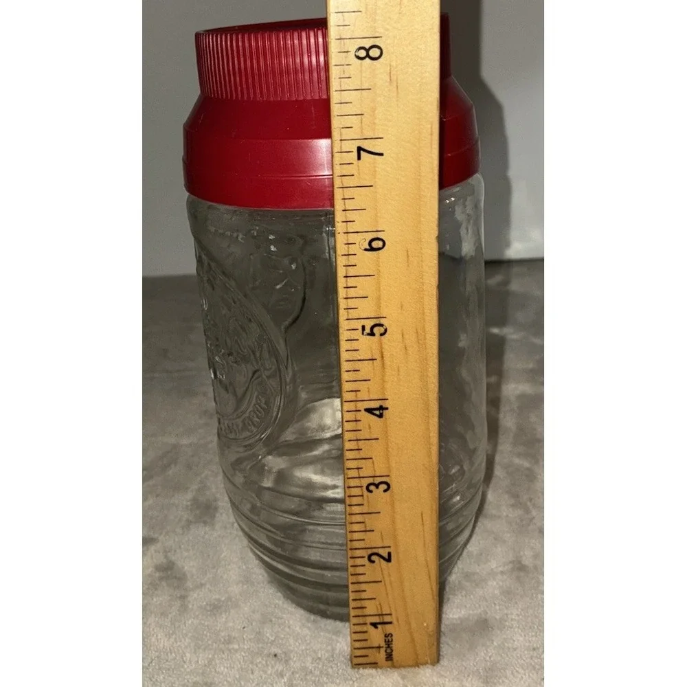 Vintage Maxwell House Coffee Glass Jar Anchor Hocking Canister Red